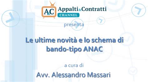 Schema di un bando tipo ANAC.