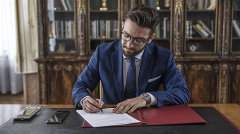 notaio che firma un atto