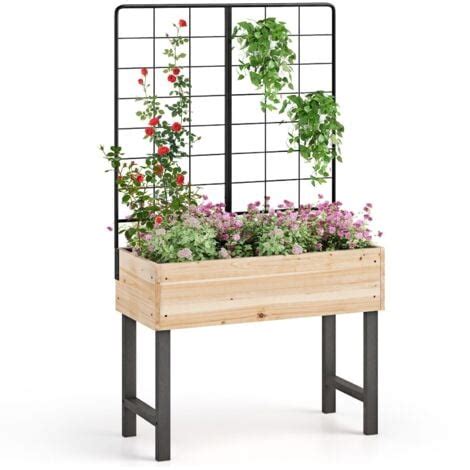 Fioriera rialzata con traliccio regolabile per piante rampicanti