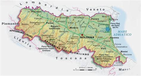 Mappa dell'Emilia-Romagna con Bologna evidenziata