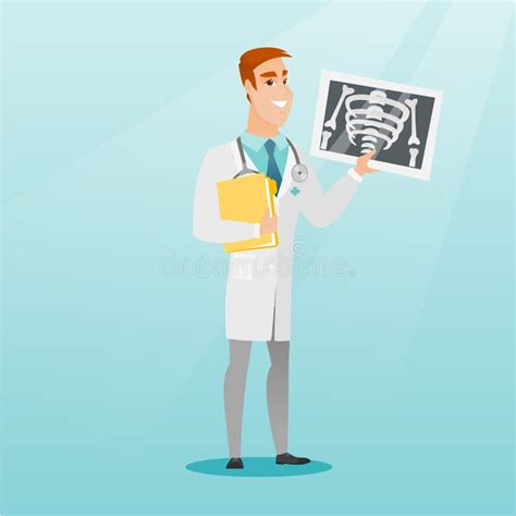 Illustrazione stilizzata di un medico che esamina una radiografia