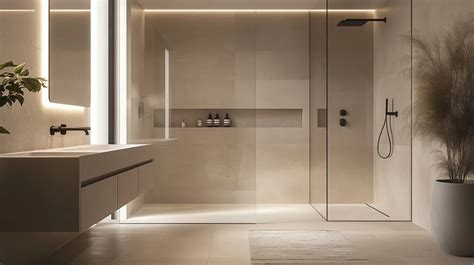 Un bagno moderno e accessibile con doccia a filo pavimento e maniglioni di sostegno