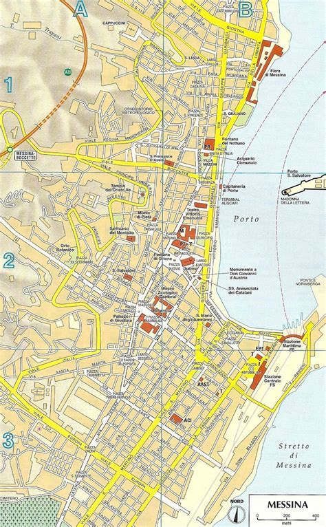 Mappa di Messina con evidenziate le zone di provenienza delle assistenti