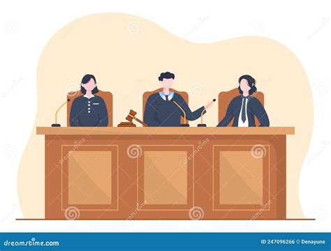 Illustrazione di un tribunale e di un avvocato