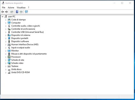 Screenshot di Gestione Dispositivi di Windows 10 con l'elenco dei controller audio espanso