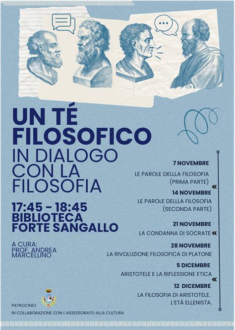 Illustrazione di un dialogo filosofico nell'antica Roma