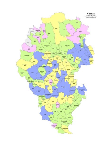Mappa stilizzata della provincia di Vicenza