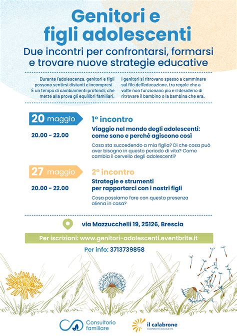 Infografica che illustra le diverse aree di intervento del Consultorio Familiare per adolescenti