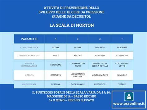 grafico che illustra i fattori della Scala di Norton