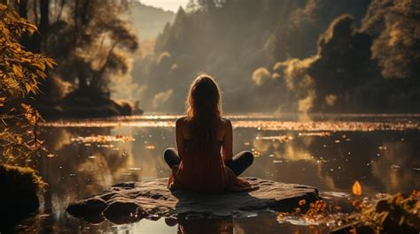 Una persona che medita con uno sfondo sereno