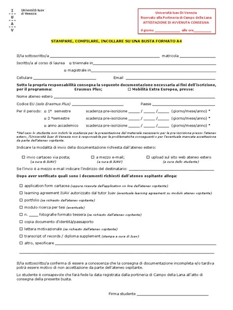 Documenti e moduli per un concorso