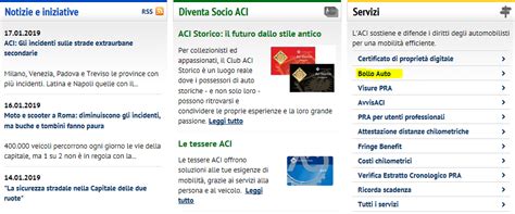 computer con sito ACI