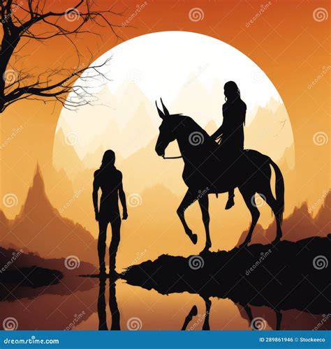 Coppia che cavalca al tramonto