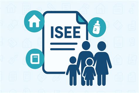 Icona di una famiglia con un documento ISEE