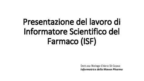 Informatore scientifico del farmaco durante una presentazione