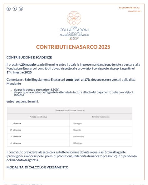 Schema responsabilità versamento contributi Enasarco