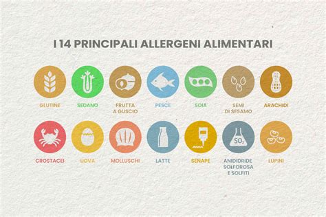 Illustrazione schematica degli allergeni comuni