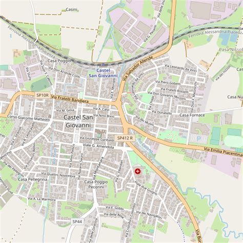 Mappa di Castel San Giorgio con evidenziate zone residenziali