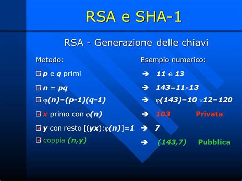 Diagramma che illustra la generazione delle chiavi RSA
