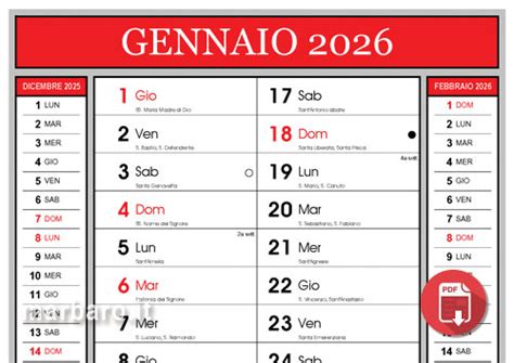 Calendario con giorni di malattia
