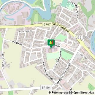 Mappa del comune di Casier con indicazione della via Basse