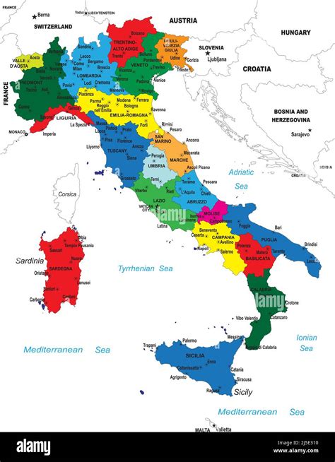 Mappa dell'Italia con evidenziate le diverse regioni e i loro approcci alla vaccinazione dei caregiver