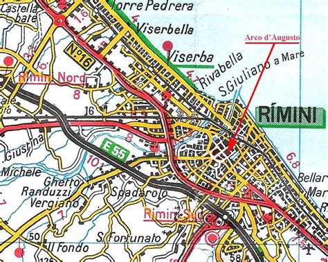 Mappa di Rimini con zone turistiche