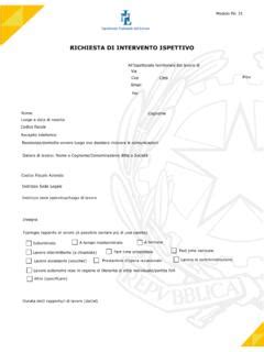 Modulo per richiesta di intervento ispettivo