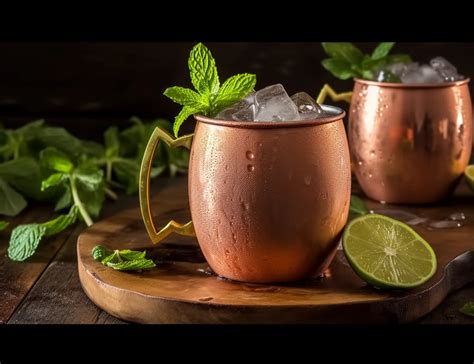 Immagine di un Moscow Mule accanto a un piatto di sushi