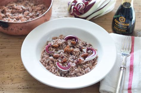 Risotto con castagne, radicchio e provola affumicata