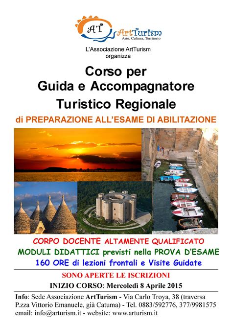 Locandina di un corso di formazione per accompagnatore turistico