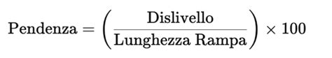Diagramma che illustra il calcolo della pendenza di una rampa
