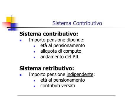 Grafico comparativo tra sistema retributivo e contributivo