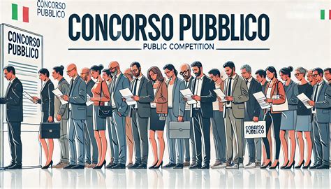 Illustrazione stilizzata di persone che si candidano a un concorso pubblico