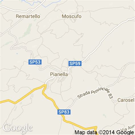 Mappa della zona di Pianella con evidenziata la posizione di Villa Orchidea