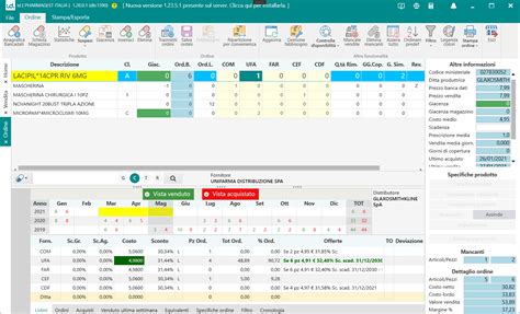 Schermata di un software gestionale