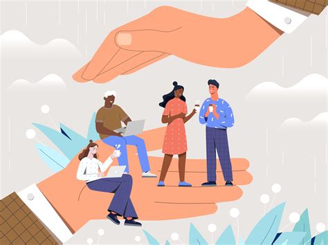 Illustrazione che rappresenta la solidarietà sociale e il supporto ai disabili