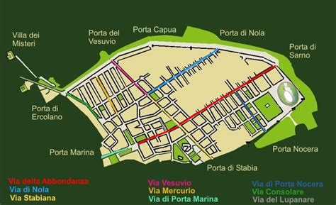 Mappa di Pompei con evidenziata Via Lepanto