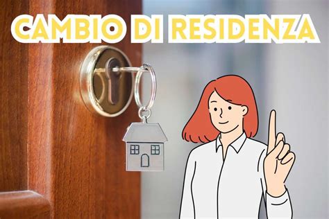 Mappa dell'Italia con una freccia che indica il cambio di residenza