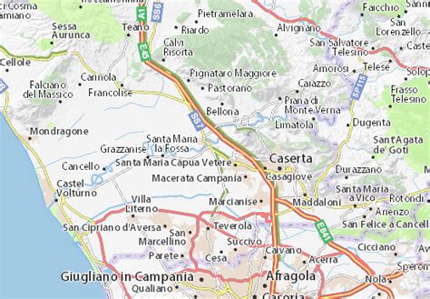 Mappa di Capua con evidenziate aree residenziali