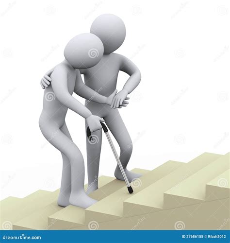 Illustrazione di una persona che aiuta un'altra persona con disabilità