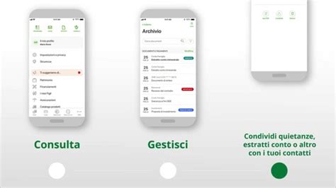 Grafica che illustra i passaggi per visualizzare l'estratto conto sull'app HYPE
