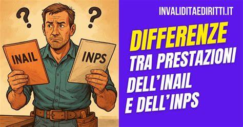 Diagramma che illustra la differenza tra INPS e INAIL