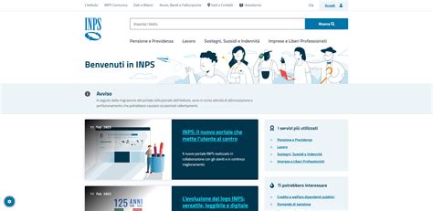 Schermata del sito INPS per la presentazione di domande