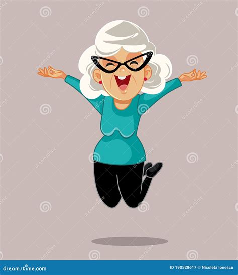 Illustrazione di una persona anziana felice che guarda il suo futuro.