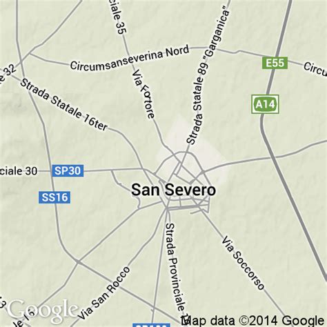 Mappa del Comune di San Severo con evidenziati i servizi sociali