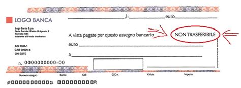 Illustrazione di un assegno bancario con la clausola