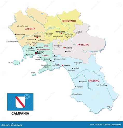 Mappa della Campania con evidenziate le province a maggiore concentrazione di allevamenti bufalini
