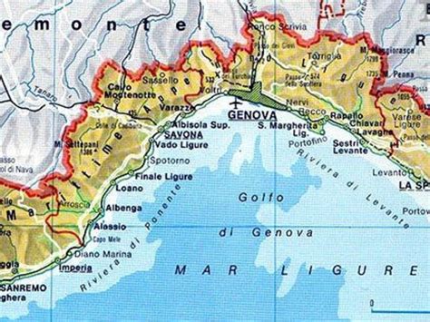 Mappa stilizzata della Liguria con evidenziate alcune sedi di servizi per disabili