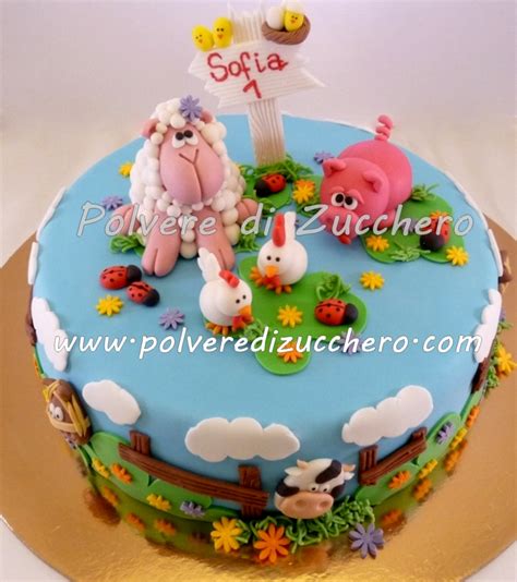 decorazioni torta pasta di zucchero animali fattoria